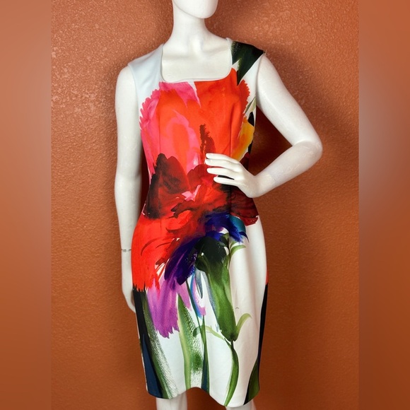 Joseph Ribkoff Strapless Multicolor Floral Dress Size 10  E63 - Picture 3 of 10